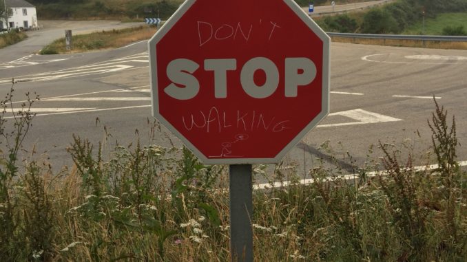 Don`t stop walking. It`s really important.